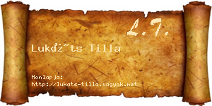 Lukáts Tilla névjegykártya